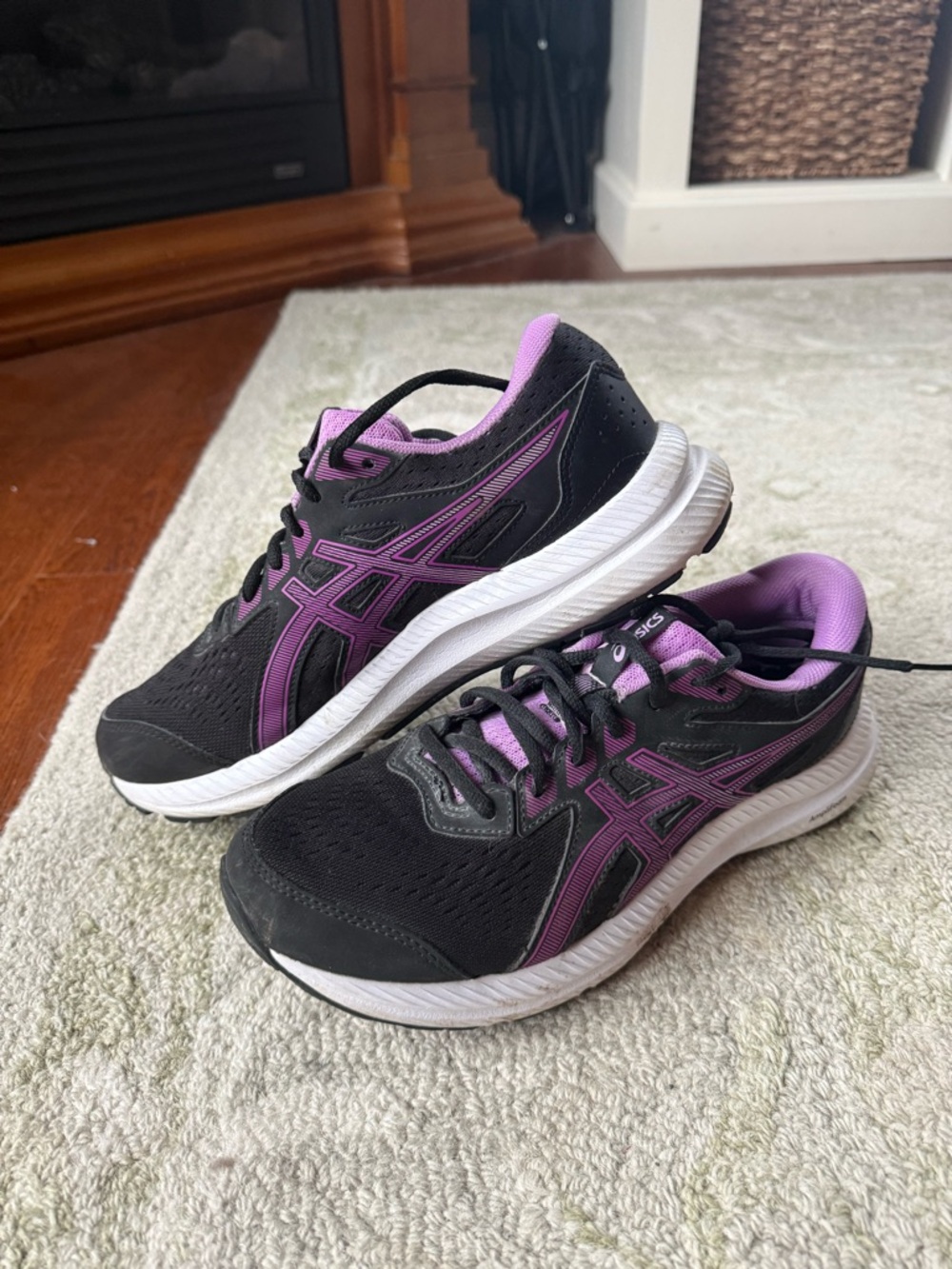 ASICS Women's Black and Purple Running Shoes